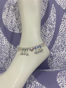Silver Anklet with Colorful Accents