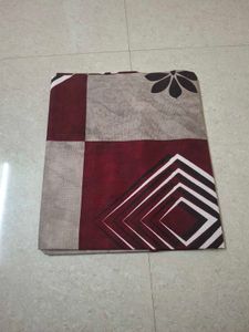 Maroon and Grey Geometric Print single Bedsheet