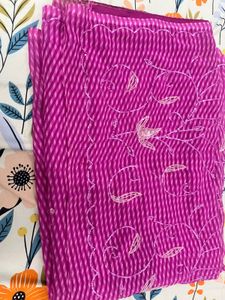 Vibrant Pink Embroidered Saree