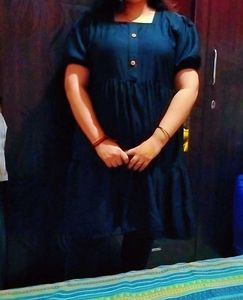 Black Tiered Square Neck Dress