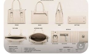 Elegant Cream PU Leather Handbag