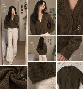 🤎 Cozy Brown Ribbed Cardigan