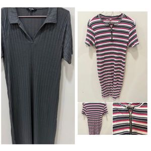 2 Combo Bodycon Dresses (Midi & Mini)