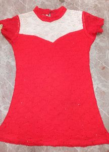 Chic Red Lace Top