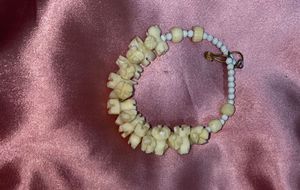 Unique Carved Stone Charm Bracelet