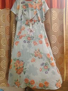 Light Blue Floral Maxi Dress