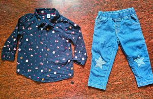 Boys Festive Shirt & Jeans Set