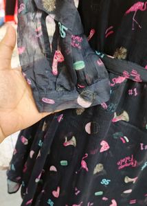 Cute Flamingo Print A-Line Dress