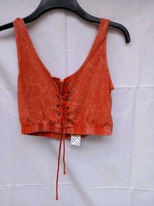 coral crop top
