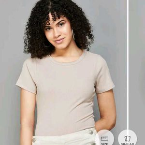 Ribbed Crew Neck T-Shirt