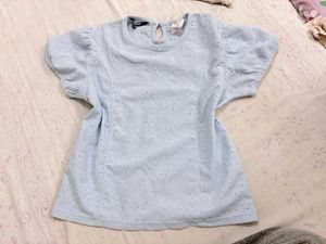 Light Blue Eyelet Top