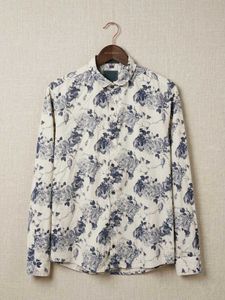 Men's Floral Print Button-Up Shirt
