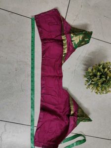 Magenta &amp; Green silk saree