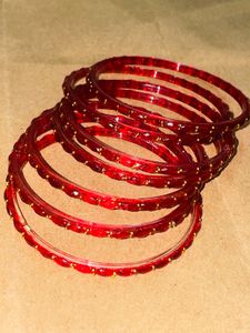 Pinteresty Red Bangles Set of 11