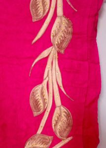 Hot Pink Embroidered Scarf