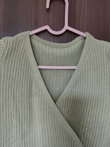 Ribbed Wrap Top