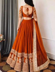 Elegant Orange Lehenga Choli Set