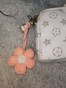 Handmade Crochet Flower Keychain
