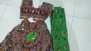 heavy garba dress Embroidered Lehenga Choli Set