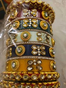 Set of Colorful Kundan Bangles