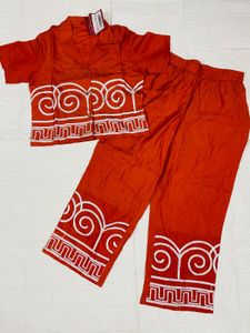 Vibrant Red Ethnic Kurta Set with White Prints