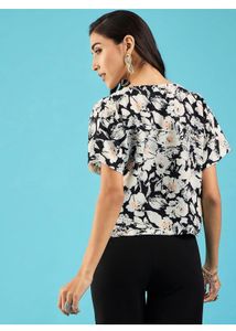 COMBO - Floral Print Top With Black Trousers