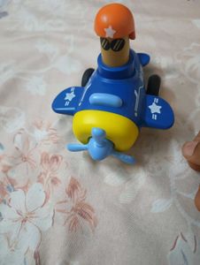 Blue Toy Airplane with Pilot