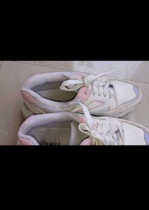 Chunky Platform Sneakers with Iridescent Accents