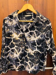 Stylish Abstract Print Button-Up Shirt