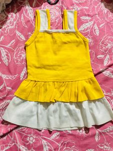 Cute Yellow &amp; White Baby Dress