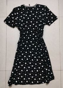 Cute Star Print Black Dress