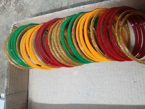 Vibrant Multicolor Velvet Bangles Set