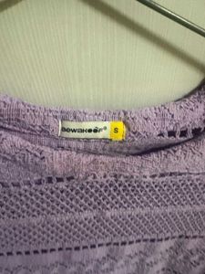 Lavender Lace Knit Top