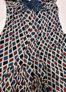 Bohemian Diamond Print Ethnic Gown