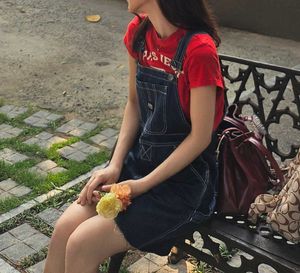 Vintage Denim Overalls Shorts