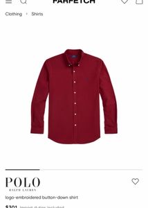 Ralph Lauren Red Button-Down Shirt