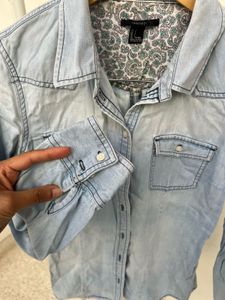 Light Wash Denim Button-Down Shirt