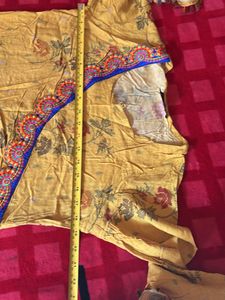 Yellow High Low Kurta Set