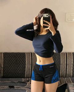 Stylish Black &amp; Blue Athletic Shorts