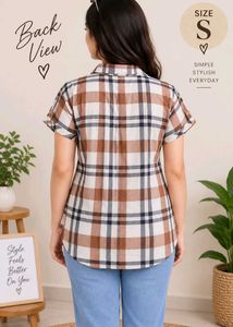 Casual Chic Plaid Button-Down Top
