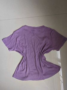 Ribbed Purple T-Shirt