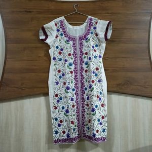 Kashmiri Embroidery Kurta Purple