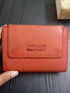 Red  leather Wallet