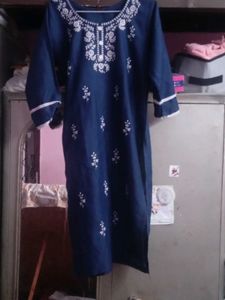 Blue Embroidered Kurta