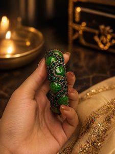 Exquisite Emerald &amp; Crystal Bangle ❤️