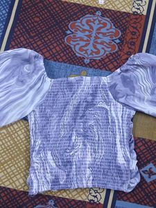 lavender off shoulder top