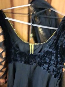 Elegant Black Kurta set with Gold Embroidery