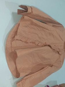 Peach Ruffle Blouse