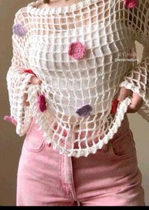 Crochet Flower Net Top