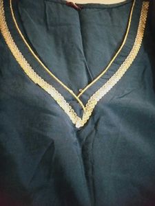 Teal Kurta with Gold Trim